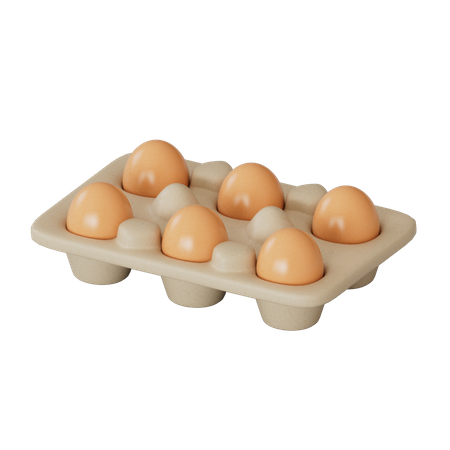 Eier Tablett  3D Illustration