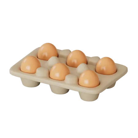 Eier Tablett  3D Illustration