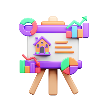 Immobilienanalyse  3D Icon