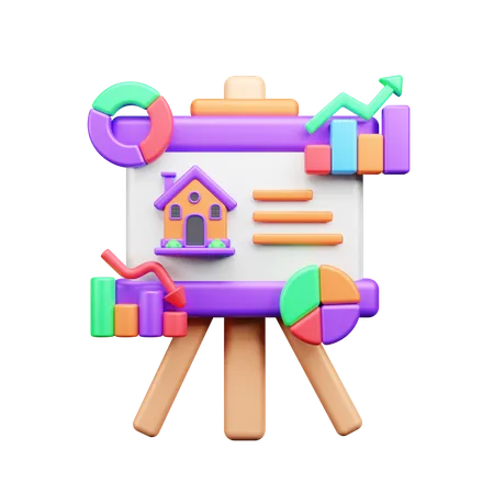 Immobilienanalyse  3D Icon