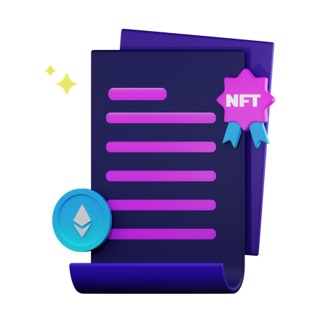 Eigentumszertifikat NFT  3D Icon
