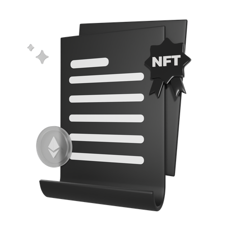 Eigentumszertifikat NFT  3D Icon