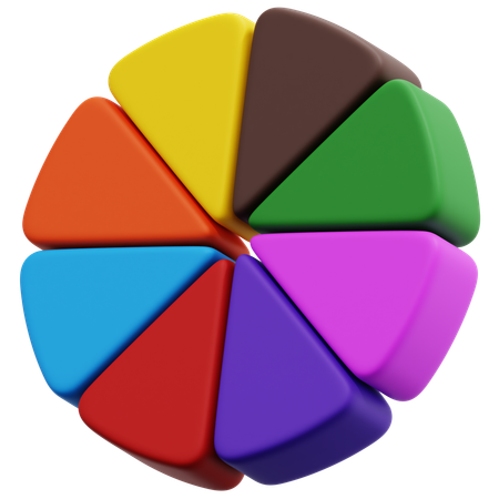 Eight Color Wheel Chart  3D Icon
