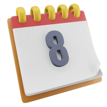 Eight Date  3D Icon