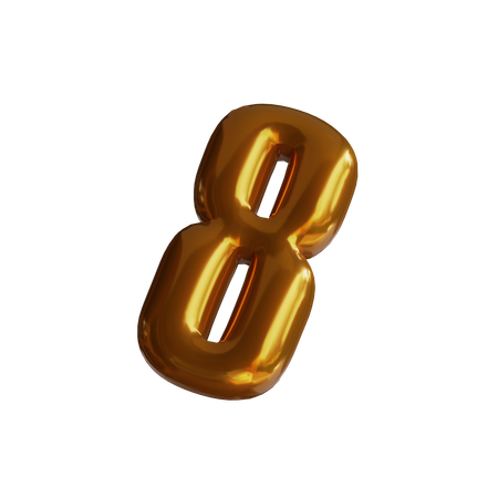 Eight Number Balloon  3D Icon