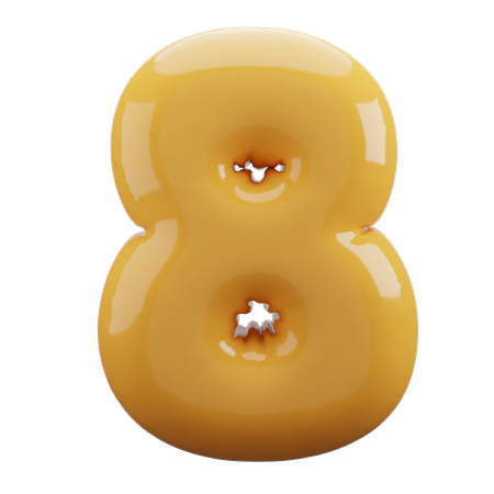 Eight Number Balloon 3D Icon  3D Icon