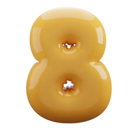 Eight Number Balloon 3D Icon  3D Icon