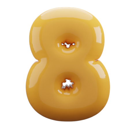 Eight Number Balloon  3D Icon