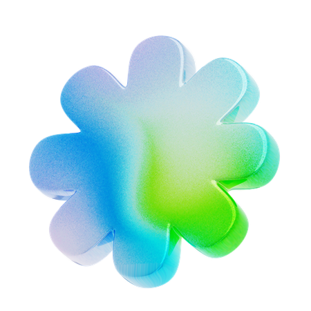 Eight Petals Flower Shape  3D Icon