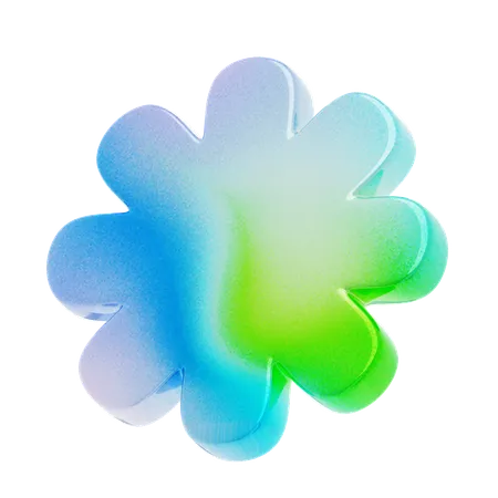 Eight Petals Flower Shape  3D Icon