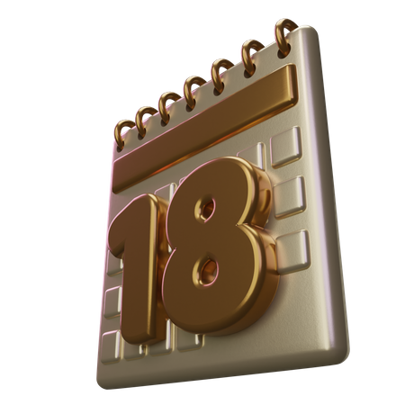 Eighteen Calendar  3D Icon