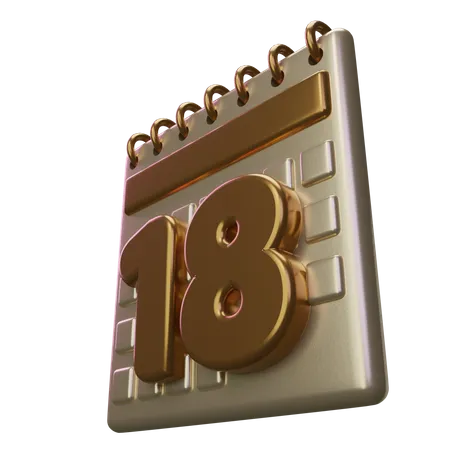 Eighteen Calendar  3D Icon