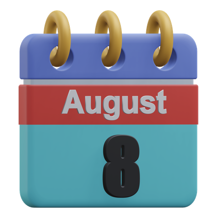 Eighth August  3D Icon