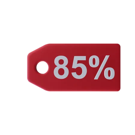 Eighty Five Percent Icon Discount With Transparent Background 3D Icon