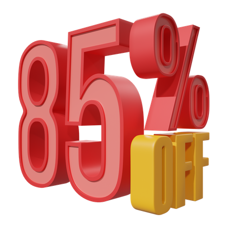 Eighty Five Percent Off  3D Icon