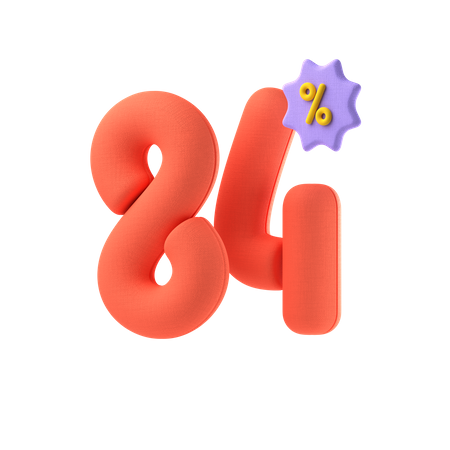 Eighty Four Percent Discount  3D Icon
