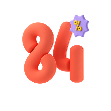 Eighty Four Percent Discount  3D Icon