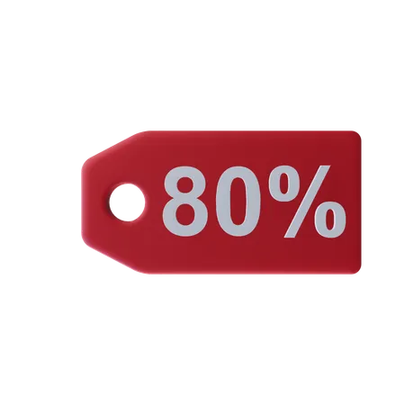 Eighty Percent Icon Discount With Transparent Background 3D Icon