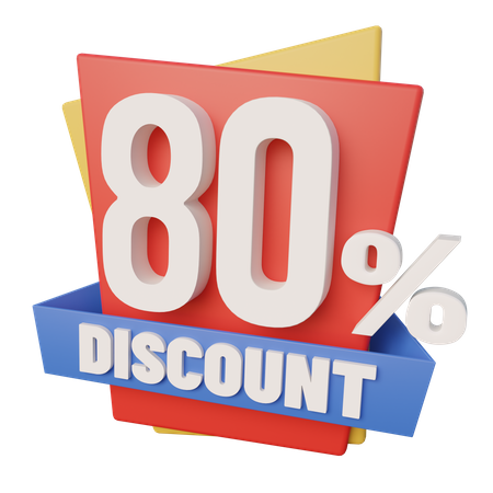 Eighty Percent Discount  3D Icon