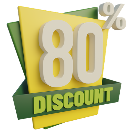 Eighty Percent Discount  3D Icon