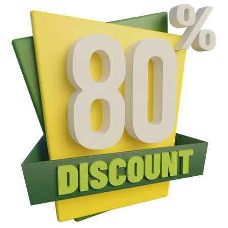 Eighty Percent Discount  3D Icon