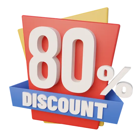 Eighty Percent Discount  3D Icon