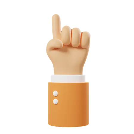 Handbewegung mit einem Finger nach oben  3D Icon