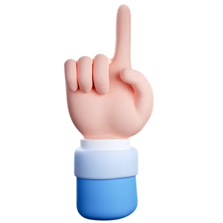 Zählgeste mit einem Finger  3D Icon