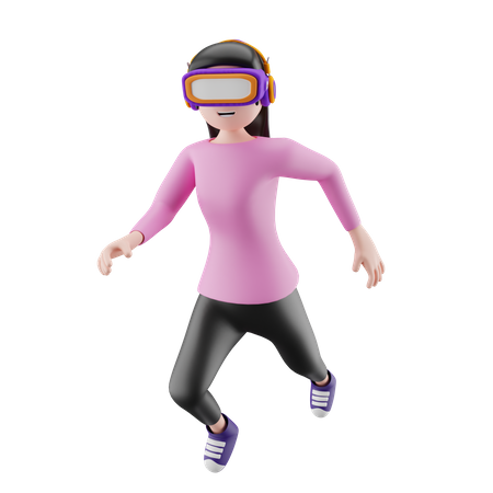 Ein Metaverse-Charakter mit Virtual-Reality-Brille  3D Illustration