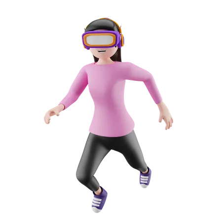 Ein Metaverse-Charakter mit Virtual-Reality-Brille  3D Illustration