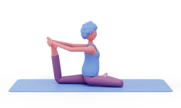 Einbeinige Tauben-Yoga-Pose  3D Illustration