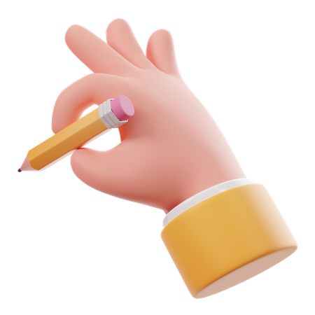 Eine Bleistifthandbewegung halten  3D Icon