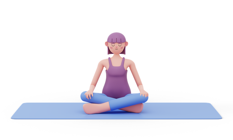 Einfache Yoga-Pose  3D Illustration