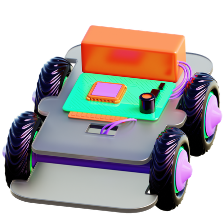 Einfacher Autoroboter-Prototyp  3D Icon