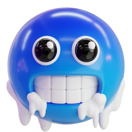 Eiskaltes Gesicht-Emoji  3D Icon