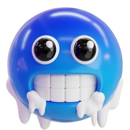 Eiskaltes Gesicht-Emoji  3D Icon