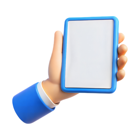 Eine Hand hält ein Tablet  3D Icon