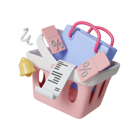 Warenkorb mit Produkten  3D Icon