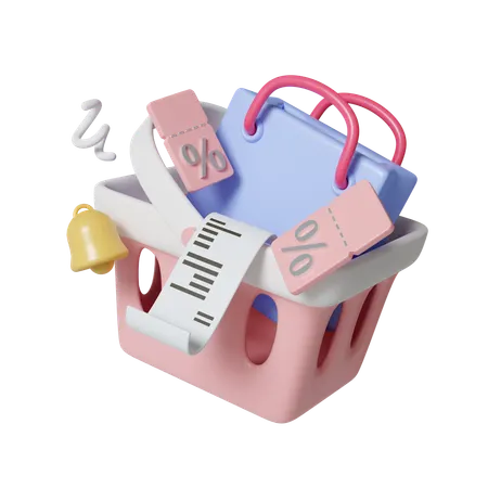 Warenkorb mit Produkten  3D Icon