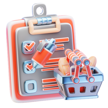Einkaufsliste  3D Icon