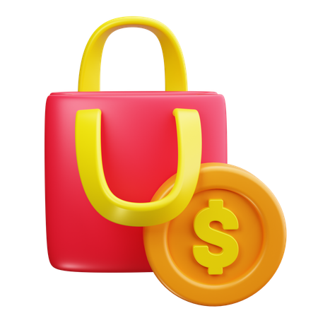 Einkaufstasche Cashback  3D Icon