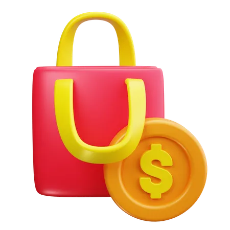 Einkaufstasche Cashback  3D Icon