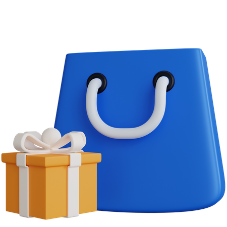 Einkaufstasche mit Geschenkbox  3D Icon