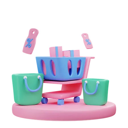 Einkaufswagen  3D Illustration