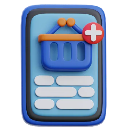 Warenkorb auf dem Smartphone hinzufügen  3D Icon