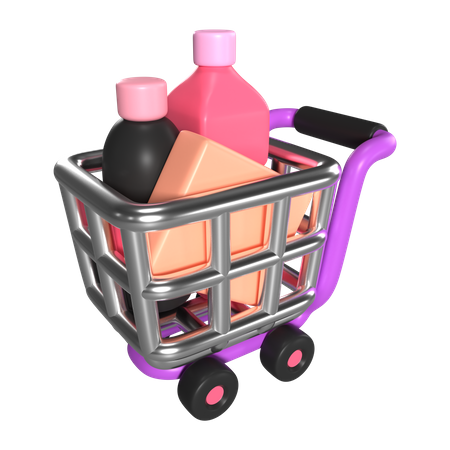 Einkaufswagen voll  3D Icon