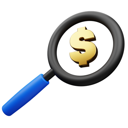 Einkommen Geld Suche  3D Icon