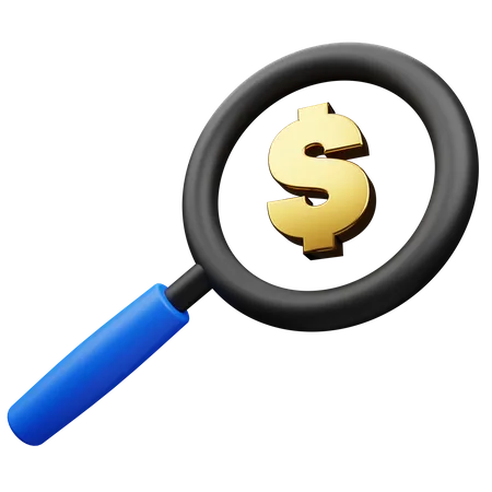 Einkommen Geld Suche  3D Icon