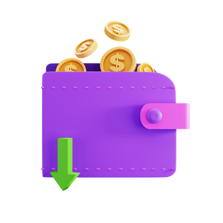 Einkommenstransaktion E-Wallet  3D Illustration