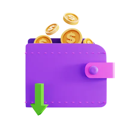 Einkommenstransaktion E-Wallet  3D Illustration